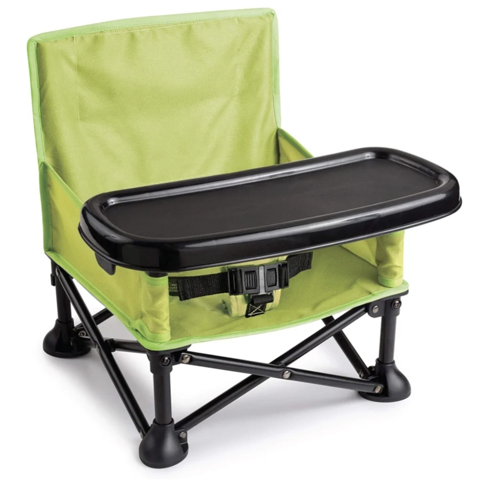 Portable Green Booster Seat with Tray